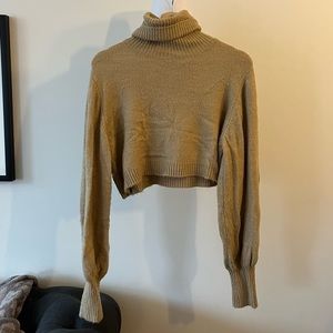 Cropped turtleneck sweater